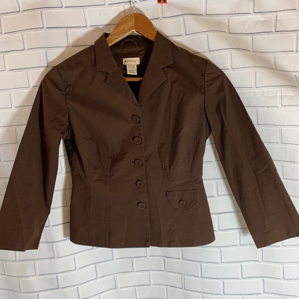 Anthro Elevenses Brown‎ Cotton/Spandex Blaz…